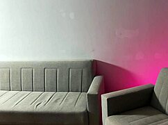 after the party, she hooked up in leather pantyhose and gloves, getting dirty with cumshot