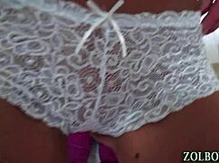 lingerie babe plays with toy in high definition