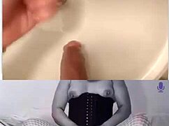 Latina Webcam Tease with Toys in Tight Corset Play