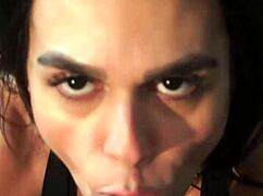 Wet Backstage Tease Sucks Director's Monster Cock