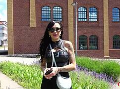 German Scout - Inked Big Tits Milf Evi Sky Gets Picked Up And Fucked In Model Casting With Roleplay, Cowgirl, Doggystyle, And Cunilingus