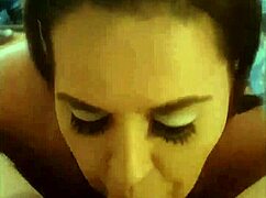 kandy kane gives a blowjob with her big tits