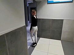 Sneaking into public toilets for a couple's adventure