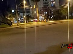 Moto boy chases woman flashing breasts