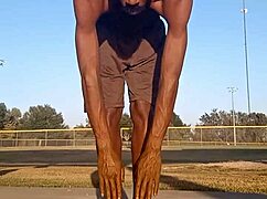 Taste the athletic brunette roommate in homemade dorm workout.