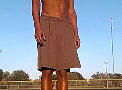 Taste the athletic brunette roommate in homemade dorm workout.