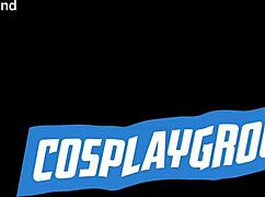 Jade Kush as Chun Li rides two big cocks hard