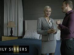 Kenzie Taylor Seduces Married Co-Worker for Raw Office Fucking. Family Sinners Can't Resist Her Big Tits!