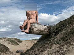 Nude cock teasing turns wild at public beach