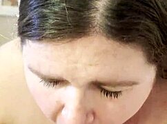 Sexy BBW Poppy Cohen Intensely Sucks Big Cock POV