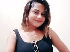indian babe with big tits and ass dances naughtily while sucking, fucking, and teasing her pussy