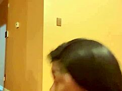 Big black cock cums on ass in living room sex