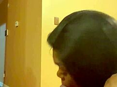 Big black cock cums on ass in living room sex