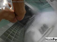 Nicole Aniston says, 'This steamy shower feels so good.'