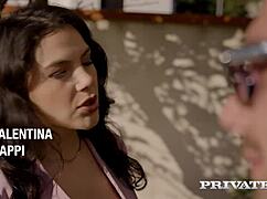 Valentina Nappi gags on deepthroat in stockings