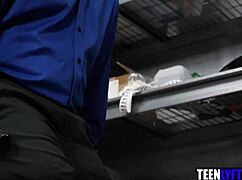 yo, hot teen 18+s get banged in threesome for shoplifting