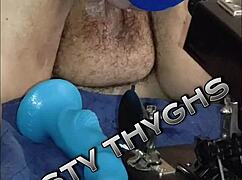 Fat slut mistythyghs gets fucked with huge dildo and creamy cunt massage