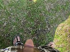 Old amateur delivers intense golden shower on cock