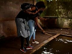 two tourists explore park paths