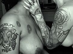 Dom Dyke Spits In Sub Studs Mouth Lesbian Spit Play Rough Kissing Tattooed Queer Couple