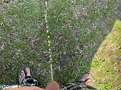 Old amateur delivers intense golden shower on cock