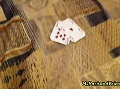 She loses the stripping card game to win