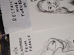 women's tits get groped and covered in cum during solo massage