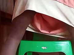 Local Kenyan shemale with huge cock cums hard during solo session