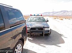 Can the big cock sheriff handle fucking two bound students outdoors?