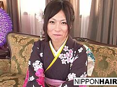 japanese geisha gets tied up and played with in a traditional setting