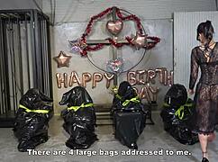 Four masochistic men delivered to Mistress Sara's command