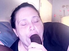 I choked on his big cock during interracial ball licking