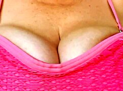 Big tits right in the boss's face before he cums