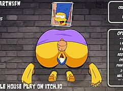 Marge Simpsonがグローリーホールに挟まって中出しを受ける