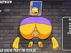 마지 심슨이 글로리 홀에 끼고 크림파이 받음