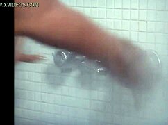do you see this sexy ebony girl showering nude in the bathroom?