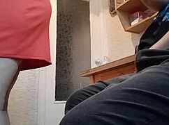 i sneak a quick masturbation with clothes on before stepmom notices