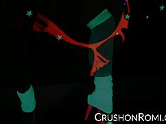 crush girls romi fingering her shaved pussy with big tits toys