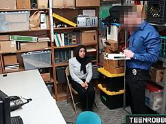 Foreign Busty Teen Ella Knox Gets Rough Fucked in Guard's Office