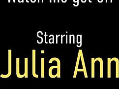 mommy stuffs herself with a dildo in lingerie, says milf julia ann before orgasm