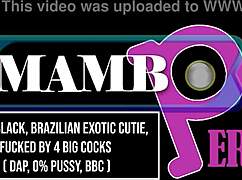 meyzi gets fucked by four big cocks with dirty talk