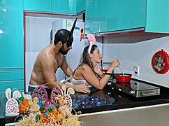 Brazilian Milf Bunny Takes Monster Cock Anal Creampie