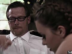 sexual gets a visit from a teen 18+ cheerleader with pigtails