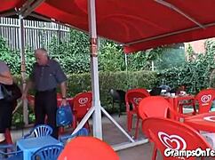 Petite Teen Banged by Grandpa Outdoors