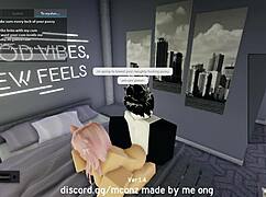 Intensely Fucking a Cute Catgirl Bent Over in Doggy Style on Roblox Condo, Her Moans Echoing