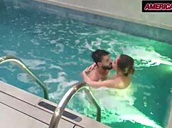 She wanted to fight at the motel, but pool sex calmed her down