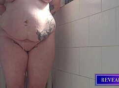 revealme curvy babes steamy shower masturbation with water jet