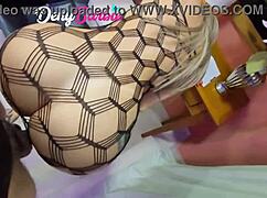 Blonde in miniskirt teases huge cock then gets double penetration in ass