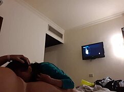 well licked my girlfriend's pussy in hotel room with lesbian cum and muff diving