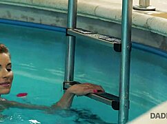 Daddy4k Victoria Daniels Likes To Swim In Huge Pool And Suck Mature Phallus